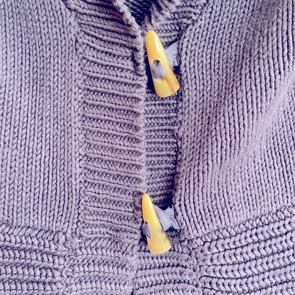 IN STITCHES Navy Shawl Collar NAUTICAL FLARE Cardigan L - Picture 3 of 4
